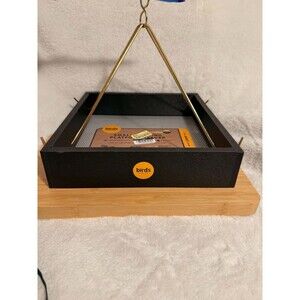 Birds Choice Hanging Tray Bird Feeder Black Recycled Poly Lumber Mesh
